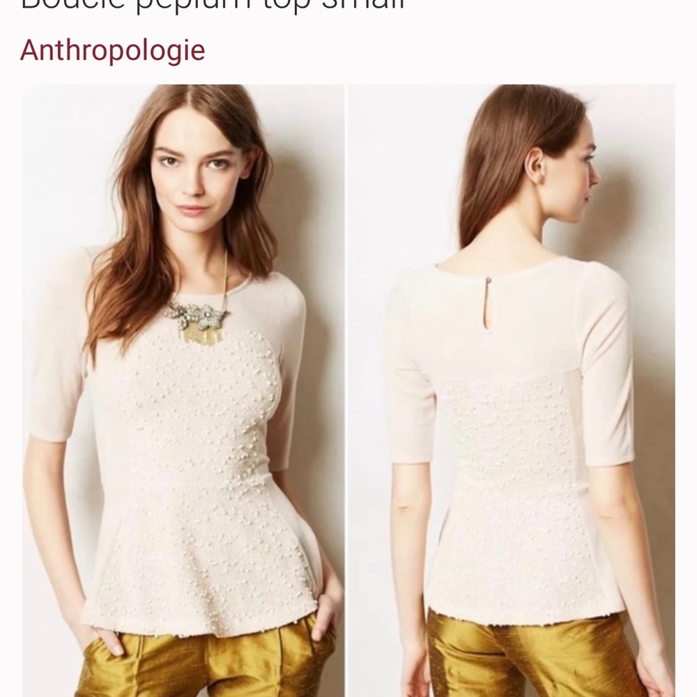 Anthropologie | Shimmer Boucle Peplum Top - Picture 8 of 8